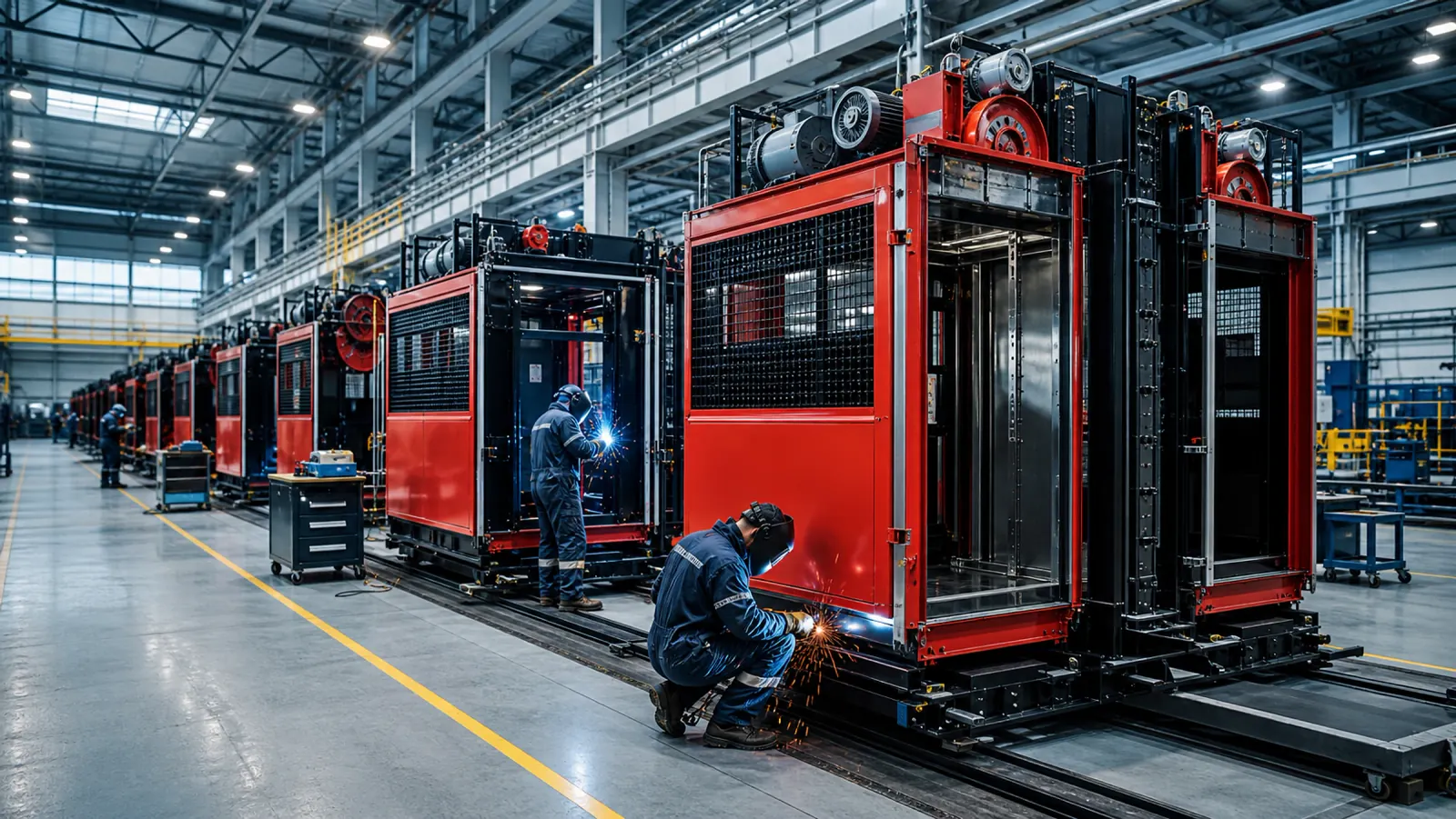 Vertical access systems on a modern assembly line